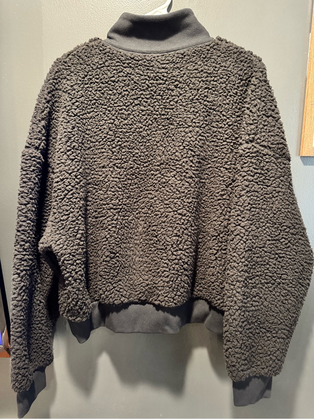 PINK Victoria's Secret Black Sherpa Half-Zip Pullover - Picture 2 of 4